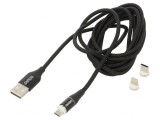 Cablu Magnetic USB 2.0 2m Negru 3A