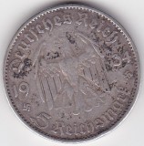 Moneda Argint Germania 5 Reichsmark 1934 D, Argint, Germania, 5 Marci, Colectie Numismatica