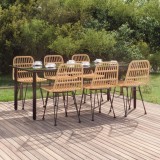 VidaXL Set mobilier de grădină, 7 piese, poliratan
