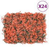 vidaXL Gard Artificial Arțar, 24 buc, 40x60cm, Roșu Deschis, Decor Gradina, Confidențialitate, Ușor de &Icirc;ntreținut