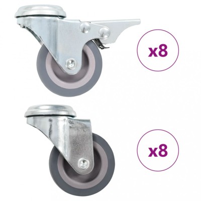 vidaXL Roți pivotante cu gaură pentru șurub, 16 buc., 50 mm 277883 foto