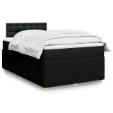 vidaXL Pat box spring cu saltea, negru, 120x200 cm, textil 3289739
