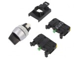Comutator Rotativ Negru 22mm 3 Pozitii IP65