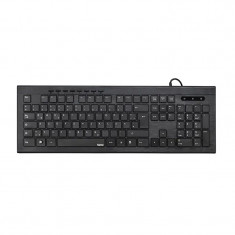 Tastatura cu fir Anzano Hama, USB, 113 taste, layout RO, cablu 140 cm, banda luminoasa, Negru foto