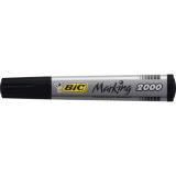 Marker Permanent BIC 2000, Varf Rotund de 1.7 mm, Cerneala Neagra pe Baza de Alcool, Markere Permanente cu Varf Rotund, Marker Permanent Negru, Marker