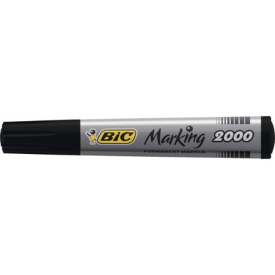 Marker Permanent BIC 2000, Varf Rotund de 1.7 mm, Cerneala Neagra pe Baza de Alcool, Markere Permanente cu Varf Rotund, Marker Permanent Negru, Marker foto