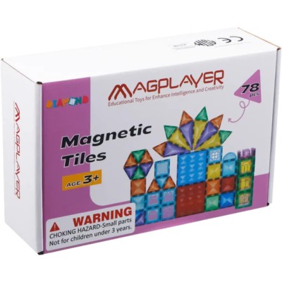 Set de constructie magnetic 3D - 78 piese PlayLearn Toys foto