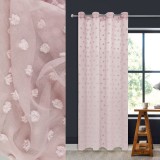 Perdea Decorativă, Franjuri cu Inele, Roz Nude, 140x260cm, Poliester, Oem