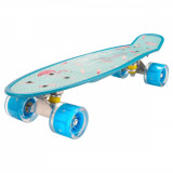 Penny board Action One, Cu roti luminoase, 22 cm, ABEC-7 PU, Aluminium Truck 90 kg, Flamingo