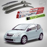 Cumpara ieftin Ștergătoare Citro&euml;n C2 Gen I JM Hatchback 2003-2009 | Set Față și Spate Flat &ndash; TeamCar&reg;