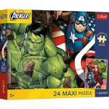 Puzzle Trefl Avengers 24 piese maxi Premium Plus cu poster