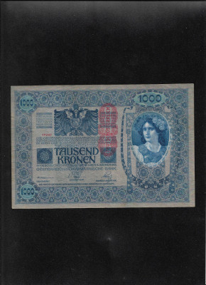 Austria Austro Ungaria 1919 (1902) supratipar 1000 coroane kronen seria17287 foto