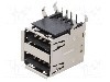 Conector USB A, versiune USB 2.0, in unghi 90&deg;, GCT - USB1035-GF-P-0-B-B