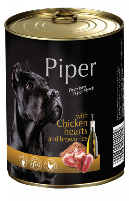 Hrana umeda Piper Adult, Inimi de pui si Orez brun, 400 g AnimaPet MegaFood