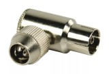 Conector Coaxial Mama Cotit Valueline, Montare Insurubare, Diametru 9.5mm, Metalic Argintiu