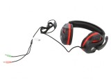 Căști cu microfon negru-roșu Jack 3,5mm 2m 20Hz-20kHz