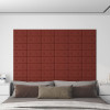 VidaXL Panouri de perete 12 buc. roșu vin 30x15 cm, piele eco, 0,54 m&sup2;