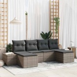 VidaXL Set de canapele pentru grădină 6 pcs Gri 184 x 62 x 85 cm