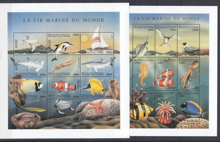 Comores - FAUNA MARINA - 2 Blocuri - MNH