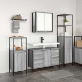 Cumpara ieftin Set de mobilier pentru baie 3 buc. Gri Sonoma si negru
