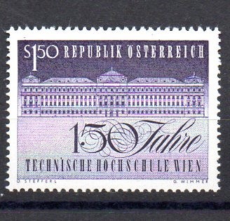 AUSTRIA 1965, Aniversari - 150 de ani - Politehnica din Viena, serie neuzata foto