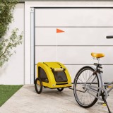 VidaXL Remorcă de bicicletă animale companie galben textil oxford/fier
