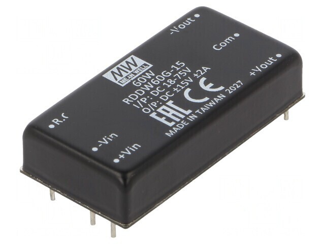 Convertor DC/DC 60W 18-75V Intrare 15V și -15V Iesire
