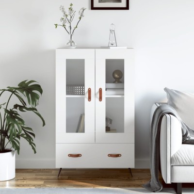 Gossi dulap inalt, alb, 69,5x31x115 cm, lemn prelucrat foto