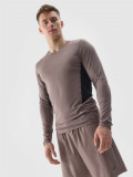 Cumpara ieftin Tricou cu m&acirc;necă lungă de antrenament din materiale reciclate pentru bărbați - maro, 4F Sportswear