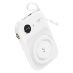 Baterie Externa Wireless XO Design PR270, 10000mAh, 22.5W, QC + PD + FQI, 1 x QI - 1 x USB-A - 1 x USB-C, Alba