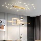 Lustra LED suspendata cu telecomanda DENISSE 64W, lumina Rece/Calda/Neutra, Dimabila, Auriu, Inaltime Reglabila, 2233/4GD ModernLight Concept