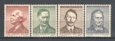 Cehoslovacia.1957 Poeti si scriitori XC.252 foto