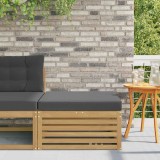 vidaXL Taburet pentru exterior Lemn Solid de Acacia Alb 901564