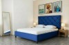 Pat Hypnotic 180x200 cm Tapitat Catifea Albastru Somiera Inclusa (cod ML 1705-19)