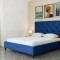 Pat Hypnotic 180x200 cm Tapitat Catifea Albastru Somiera Inclusa (cod ML 1705-19)
