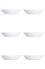 Set farfurii 6 piese, farfurii adanci, opal, albe, diametru 20 cm