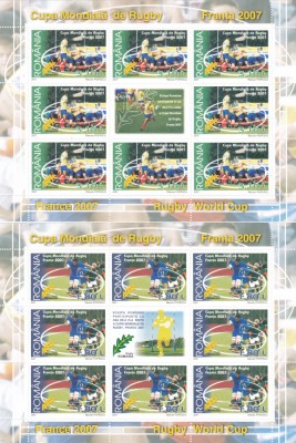 2007 Cupa mondiala de Rugby Franta 2007 LP1784 SET MINICOLI,MNH foto