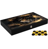 Joc de table din piele ecologica, model WOLF, cutie table 58x48 cm