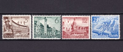 ✅ (S43) Germania Reich 1940 &amp;quot; Targul de Primavara din Leipzig &amp;quot; serie completa Michel 739/742 , MH ( sarniera ) foto