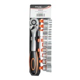Set chei tubulare cu clichet 1/2 cu prelungitor, chei tubulare 10-24mm 12 piese Breckner Germany
