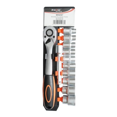 Set chei tubulare cu clichet 1/2 cu prelungitor, chei tubulare 10-24mm 12 piese Breckner Germany foto
