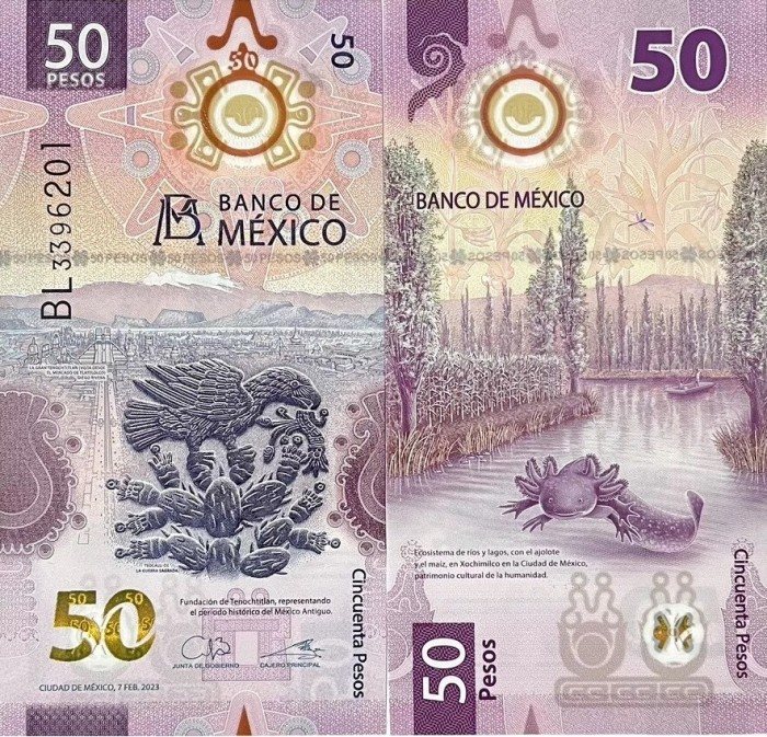 MEXIC 50 pesos 2023 polymer UNC!!!