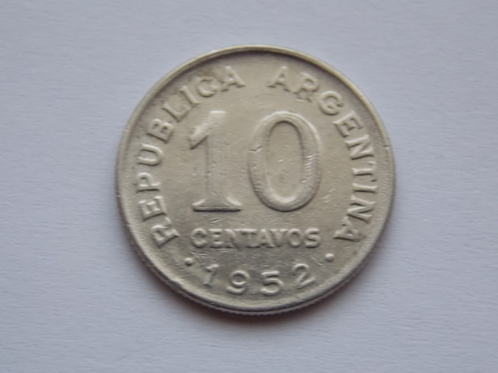 10 CENTAVOS 1952 Argentina-nonmagnetic