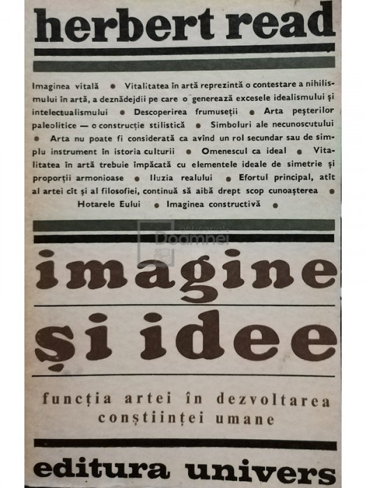 Herbert Read - Imagine și idee (editia 1970)