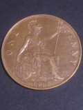 One 1 penny 1917 Anglia, stare EF (poze), Europa