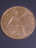 One 1 penny 1917 Anglia, stare EF (poze). Discount conform descrierii [10 - 20 %. Vezi descrierea.].