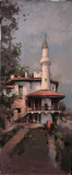 Pictura de vanzare, &#039;&#039;Castelul Reginei Maria , Balcic&#039;&#039; , ulei carton, Peisaje, Realism