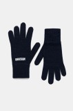 Moschino mănuși cu l&acirc;nă culoarea bleumarin, M3326 65444