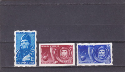 ROMANIA 1961 - PRIMUL OM IN COSMOS LP 516+516A MNH foto