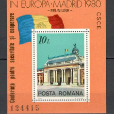 Romania.1980 Conferinta ptr. securitate si cooperare Madrid-Bl. YR.690